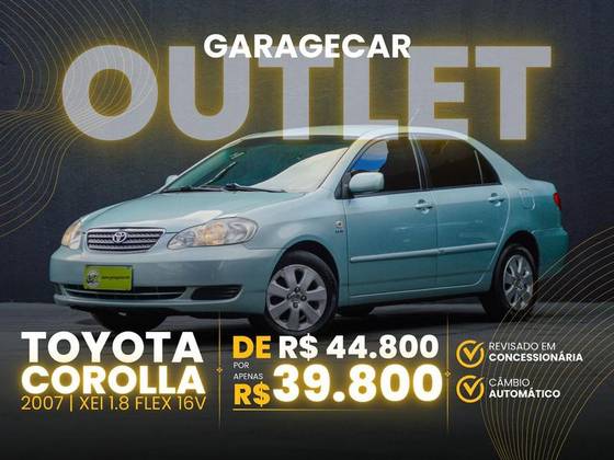 TOYOTA COROLLA 1.8 XEI 16V FLEX 4P AUTOMÁTICO TOYOTA COROLLA 1.8 XEI 16V FLEX 4P AUTOMÁTICO